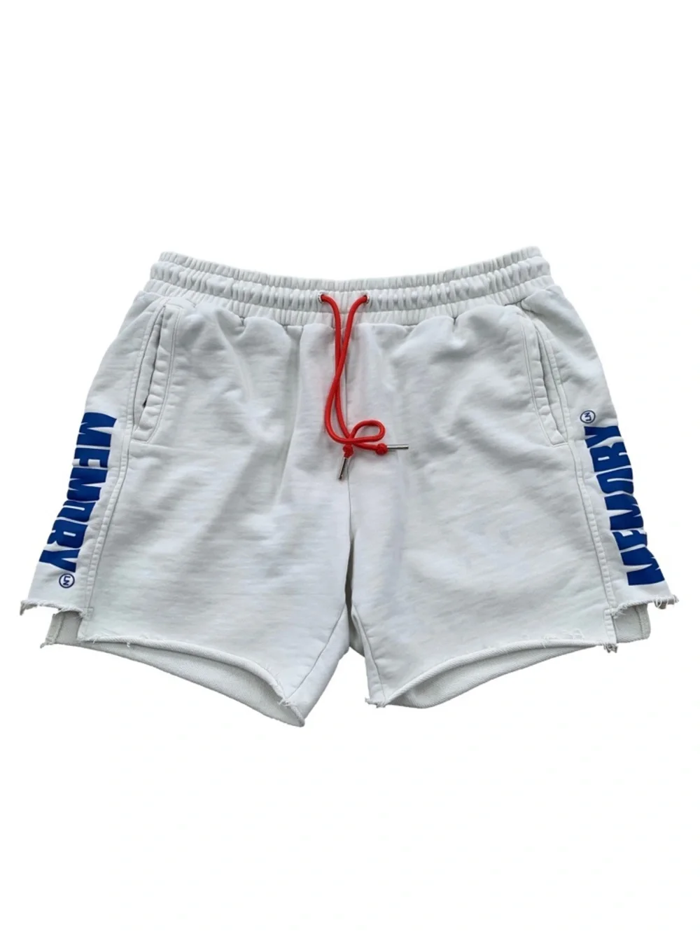 Memory Lane LA Men’s Size Large White Logo Raw Edge Streetwear Sweat Shorts